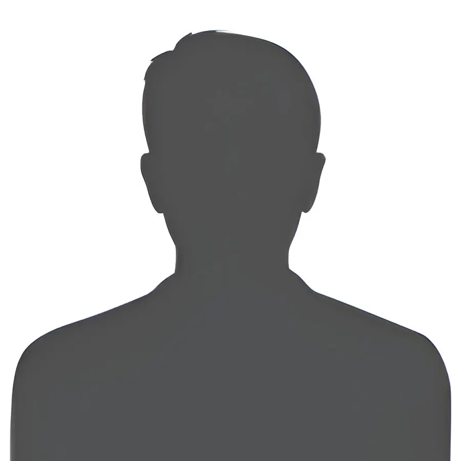 Silhouette of a person against white background.