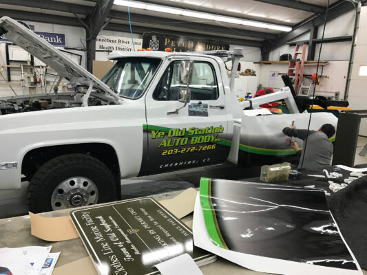 A Vehicle Printing Process in Progress