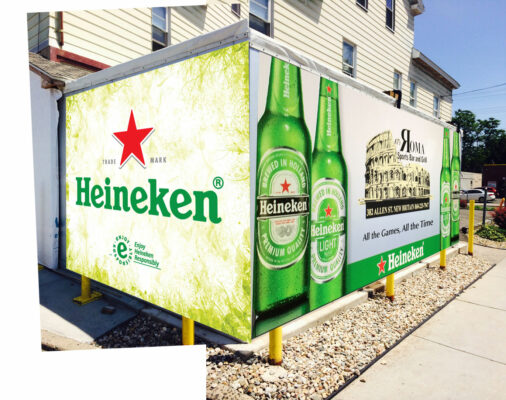 Heineken Beer Company Board Outside a Building