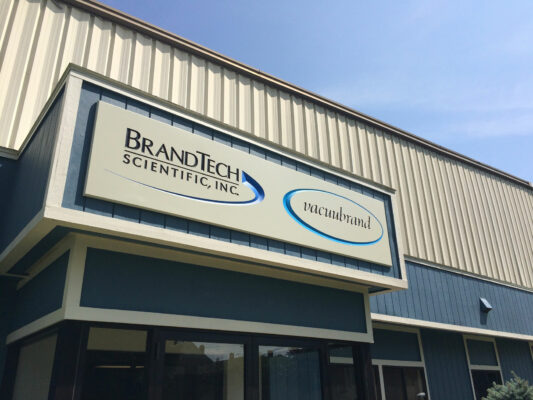 Brand Tech Scientific INC Sign Board on a Facility