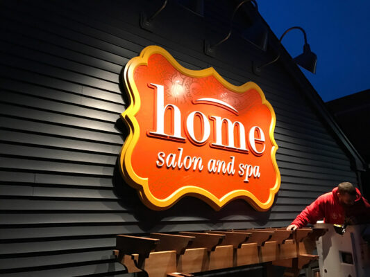 A Home Salon and Spa Board in Orange and Yellow