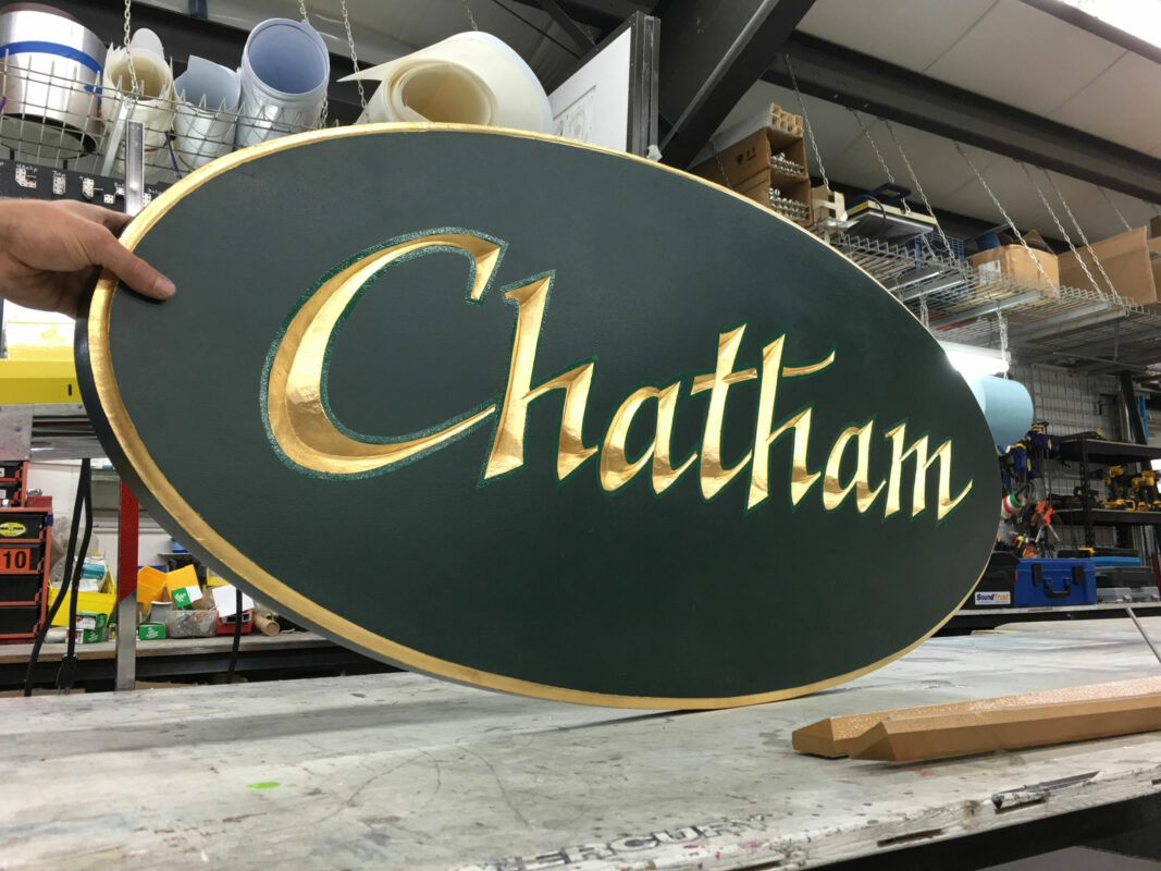Chatham Logo in Gold on a Black Background