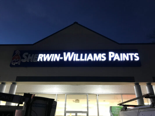 Sherwin Williams Paints Glowing Sign