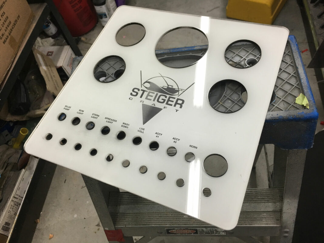 A Custom Made Dash Panel in White With Markings
