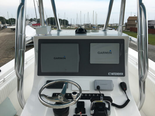 A Control Panel of a Boat With a Sail Wheel