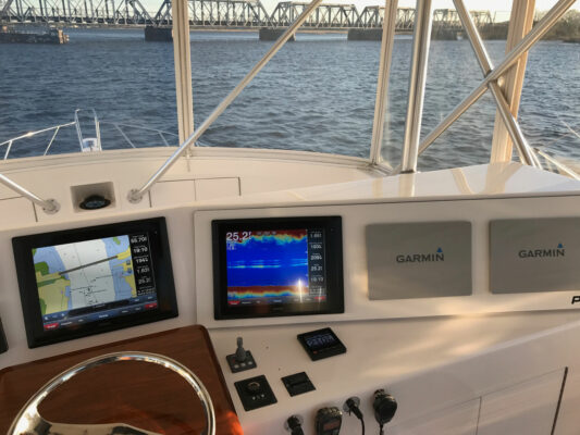 A Control Unit of a Boat With Monitors