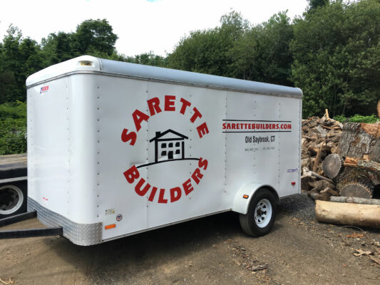 A Fleet Vehicle With Sarette Builders Logo