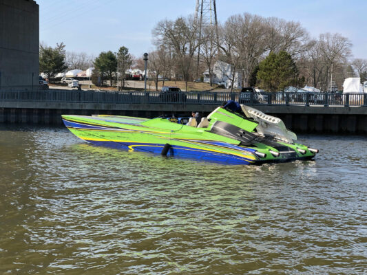 A Boat Sailing on Water After Being Wrapped