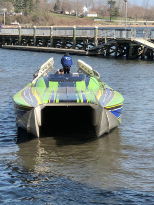 Water Under a Bridge With a Boat