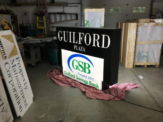 Guilford Plaza Sign Board With Logo