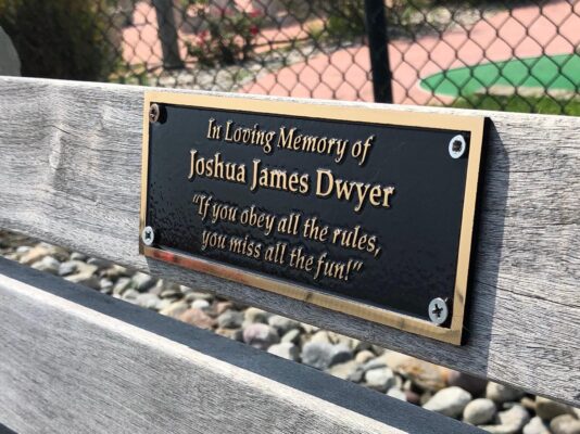 A Memorial Plaque on Gold Color